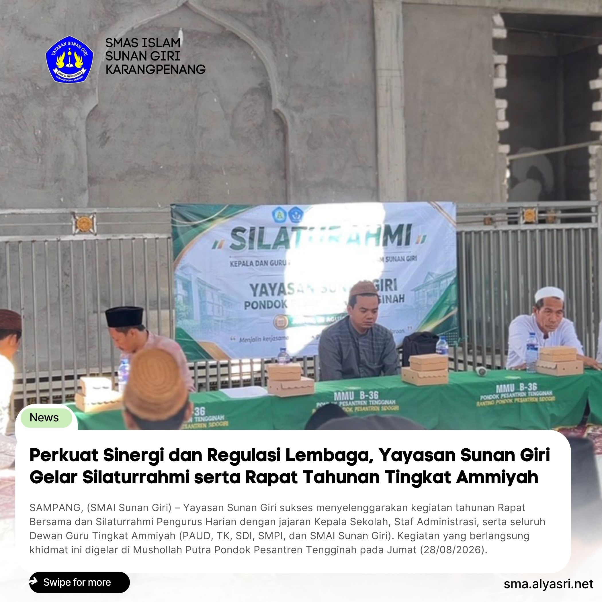 Perkuat Sinergi dan Regulasi Lembaga, Yayasan Sunan Giri Gelar Silaturrahmi serta Rapat Tahunan Tingkat Ammiyah
